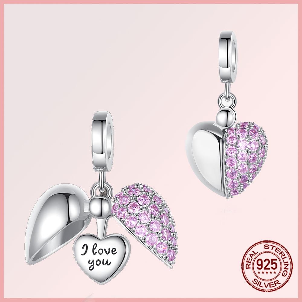 Sparkling Pavé Angel Wings Copper Dangle Charms Fit Original Bracelet Beads Jewelry Gift Diy