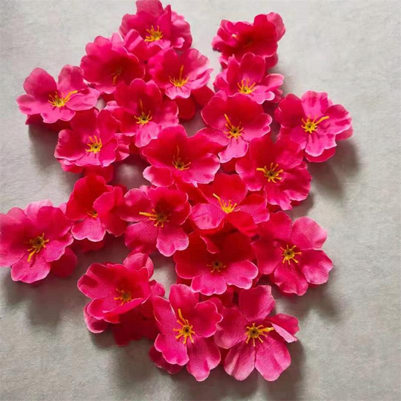 

Simulated Peach Blossoms Cherry Blossoms Decoration Wedding Photography Photography DIY Props Fabric Plastic Flower Heads 100pcs 100pcs рожевий червоний колір