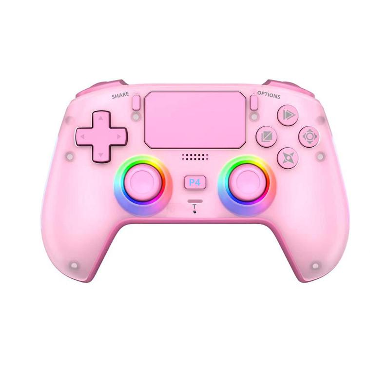 PS4 Wireless Bluetooth Game Controller with Hall Effect Triggers, Magnetic Faceplate, RGB Lights, Dual Vibration, and Six-Axis Gyroscope.