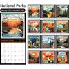 2026 Calendar - National Parks 2026 Wall Calendar, 12 Monthly Square Calendar from Jan.2026 - Dec.2026, 12" x 24" (Open), Calendars with Thick Paper