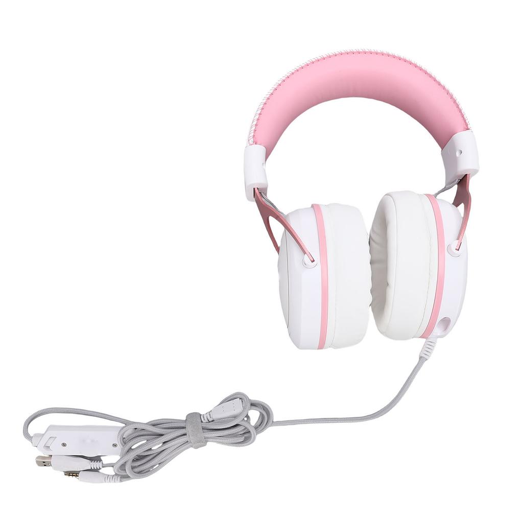 Gaming Headset Wired PC RGB Luminous Noise Reduction Over Ear Headphones with Mic