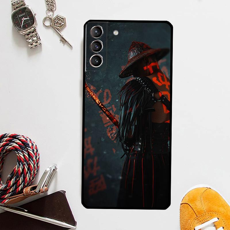 Samurai Japan Art Case For Samsung Galaxy S24 Ultra S20 S21 S22 S23 Plus S9 S10 S24 FE S25 Ultra Cover Coque