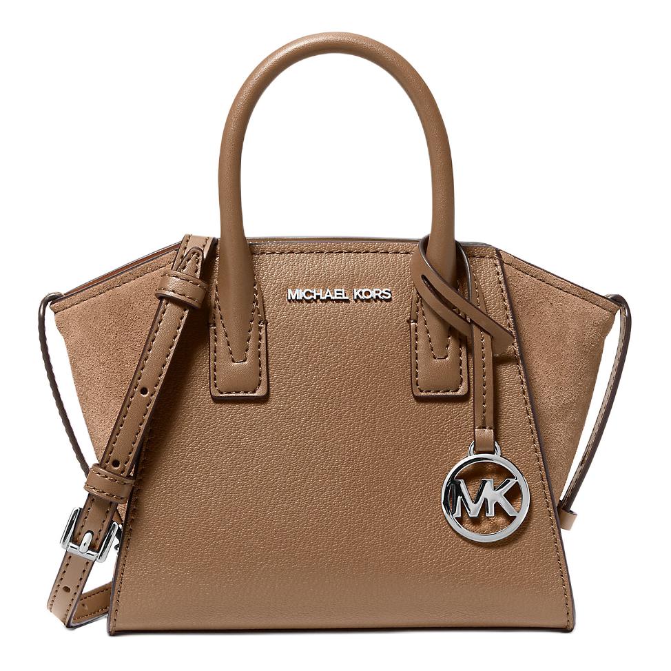 

Michael Kors Avril Adjustable Detachable Shoulder Strap Silver Hardware Mini Leather Shoulder Crossbody Bag Women Handbags 35F4S4VC0L-DRIFTWOOD Basic Set (Bag)