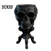 Mini Totenkopf Blumentopf Gotischer Pflanztopf, 3D-gedruckter gruseliger Blumentopf, Retro-Blumentöpfe Behälter für Sukkulenten Pflanzen, Schreibtischdekoration für Halloween