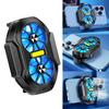 Dual Fan Cell Phone Cooling Fan Plug-in/Rechargeable Cooling Case Air Cooling with Blue Light for Android IOS PUBG Game Cooler