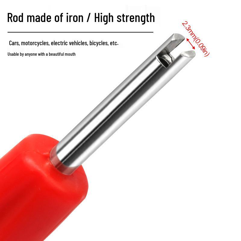 Dual-Use Portable Tire and AC Valve Core Wrench for Disassembly and Assembly