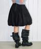 MILLO WOMEN Nylon Balloon Midi Skirt [Black]