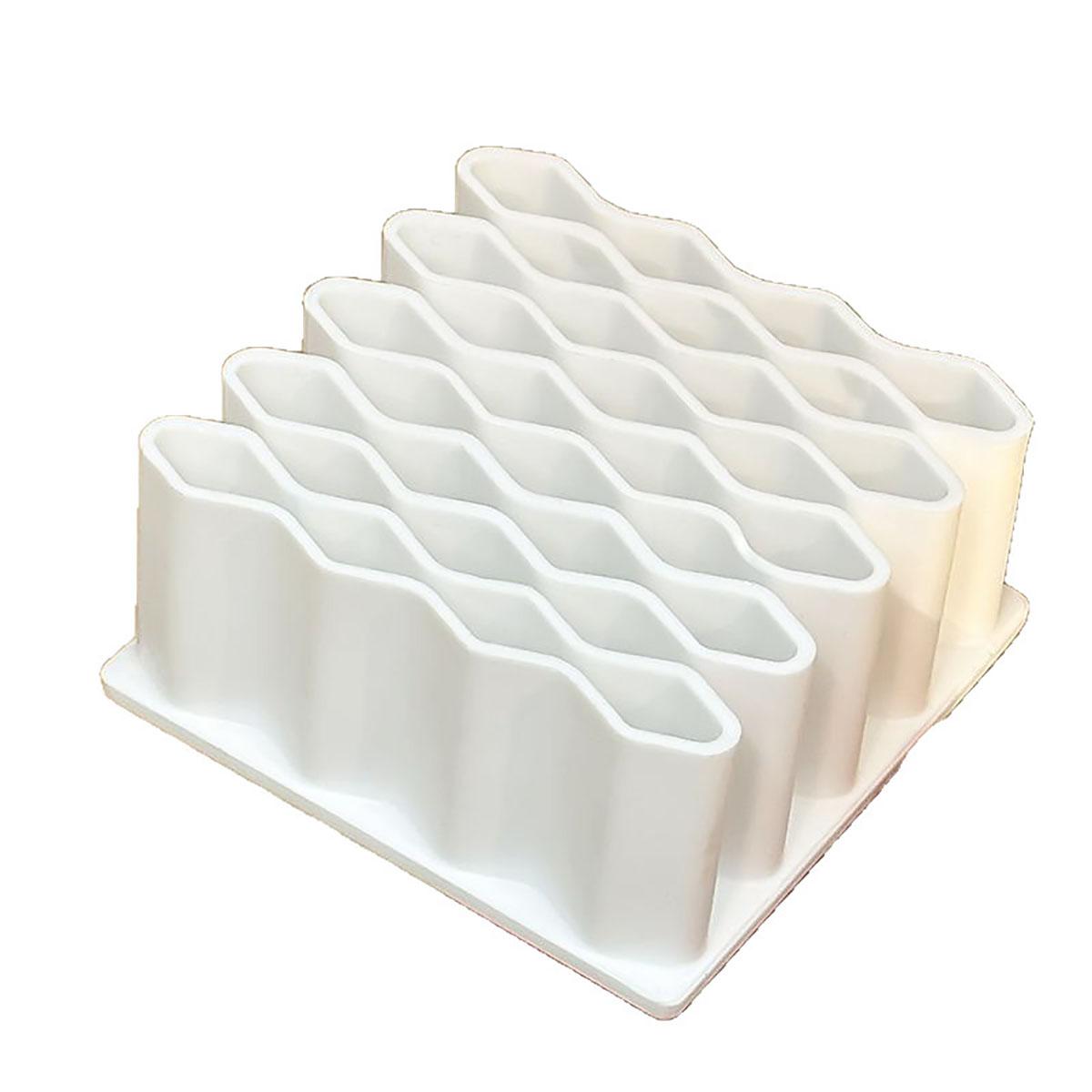 

1PC Elegant Desktop Organizer- Wavy Brush Holder for Efficient Storage of Pen, Pencil and Art Supplies.Kitchen storage, etc белый