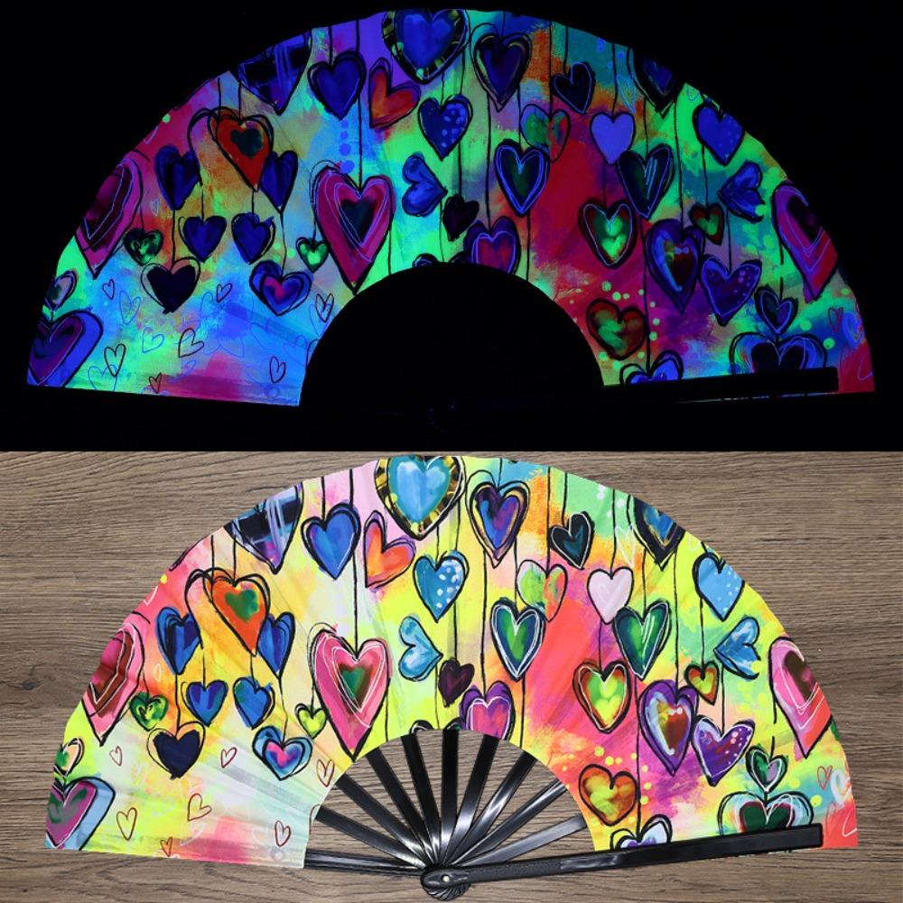 New UV Ink Printing Kung Fu Fan Foldable Handmade Folding Fan Bamboo Bone Fan Home Decoration
