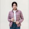 Autumn and winter new women's light stand-up collar hooded down jacket white duck down women's slim fit large size light jacket