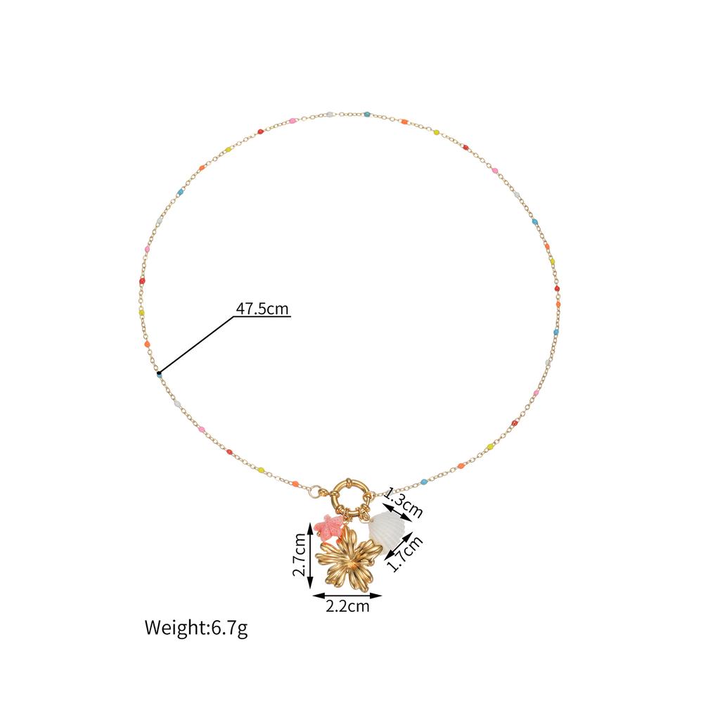 Atoztide Fashion Bohemian Style Ocean Series Pendant Necklace for Women Stainless Steel Multiple Styles Necklace Jewelry Gift