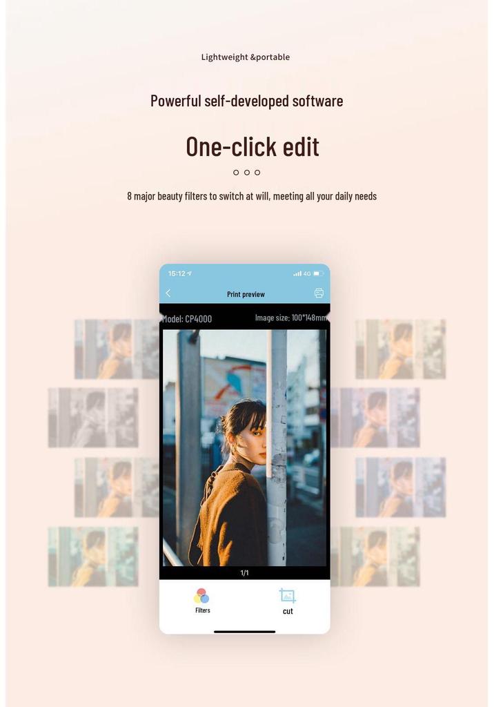 CP2100 Mobile Dye-Sublimation HD Color Photo Printer Portable Pocket Size