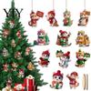 Decorative Pendants for Christmas Cute Kitten Tree Hanging Ornaments with Lanyards, Wooden Cat Pendants, Charms Holiday Home Party Wall Decorations