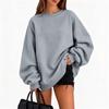 Women's Fall Winter Casual Crewneck Sweatshirt Color Long Sleeve Top