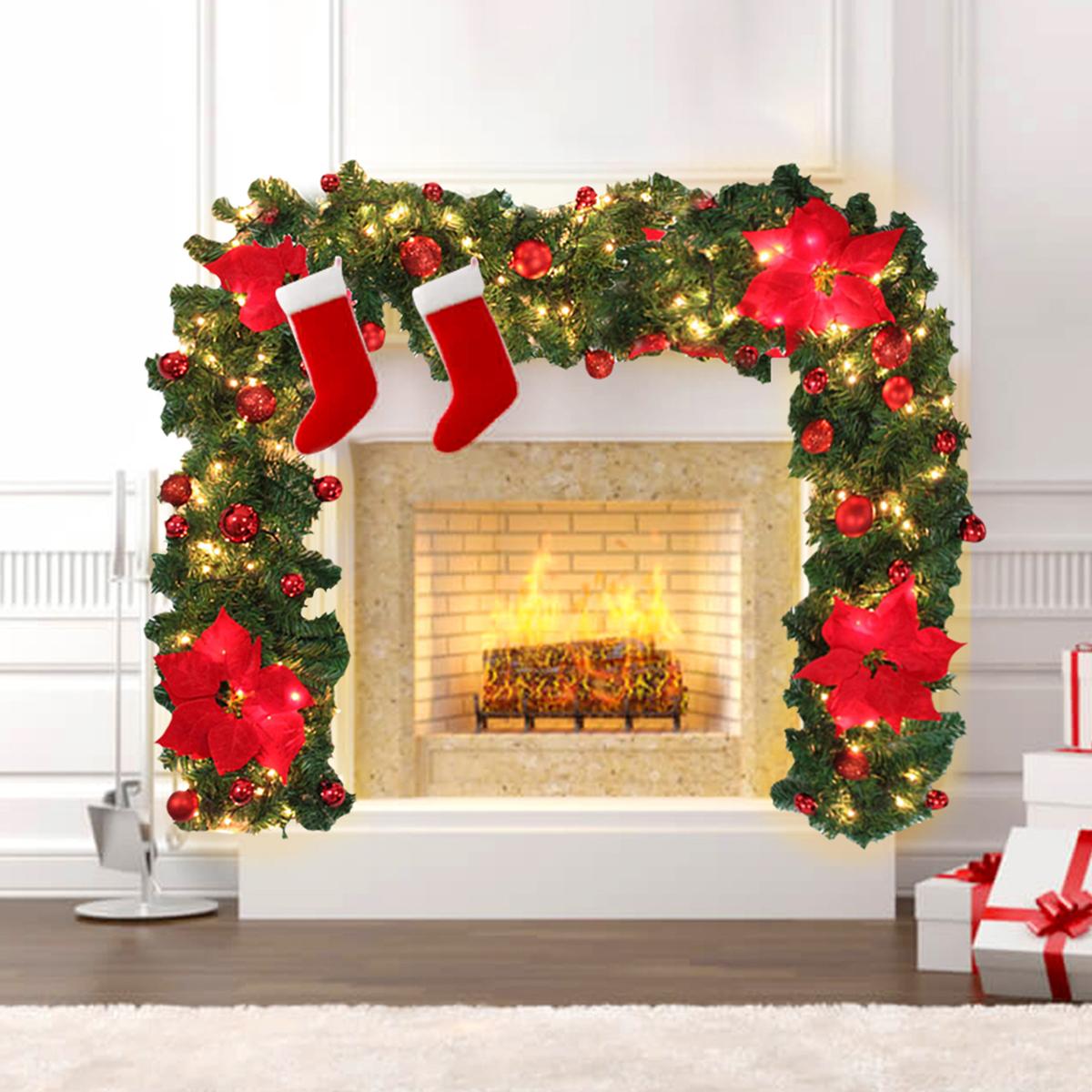 

Рождественский венок украшение на дверь с питанием от батареек гирлянда огоньки для рождественской елки для дома лестницы двери новогоднее свадебное украшение