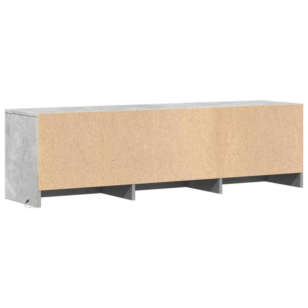 TV Stand with LED Lighting Concrete Grey 140 X 34 X 40 Cm Particleboard