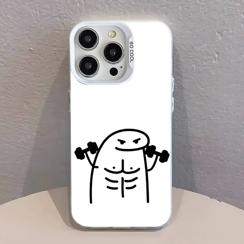 F-Flork Stick Figure Memes Phone Case For iPhone 17,16,15,14,13,12,11,Pro,Max,Plus,SE,Air,Mini Anti Fall White Bumper