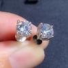 Hot Simple Stud Earrings for Women 3mm/4mm/5mm/6mm/8mm Round CZ Stone Silver Color Ear Piercing Earrings Trendy Jewelry