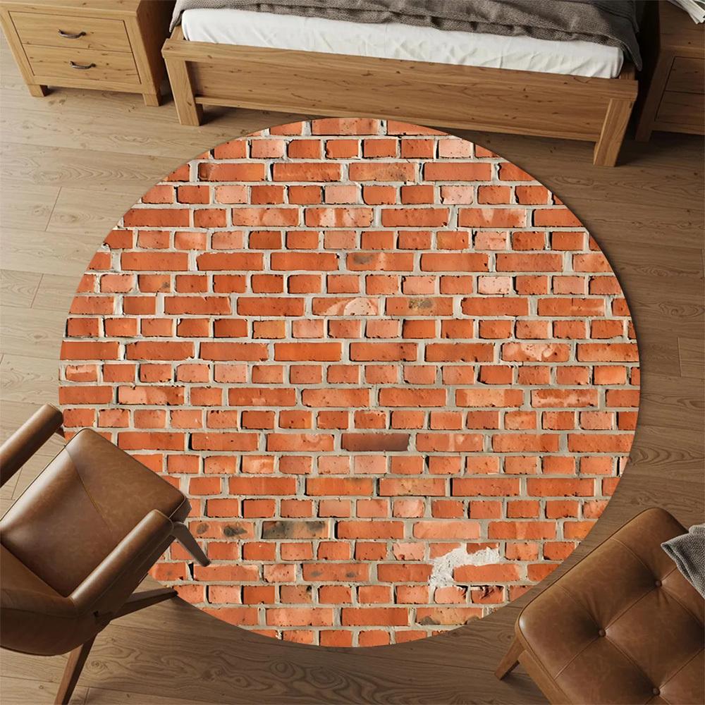 1pc brick wall Round Chair mat Area Rug - Non-Slip, Floor Mat for Office, Bedroom, and Indoor Decor c1125280