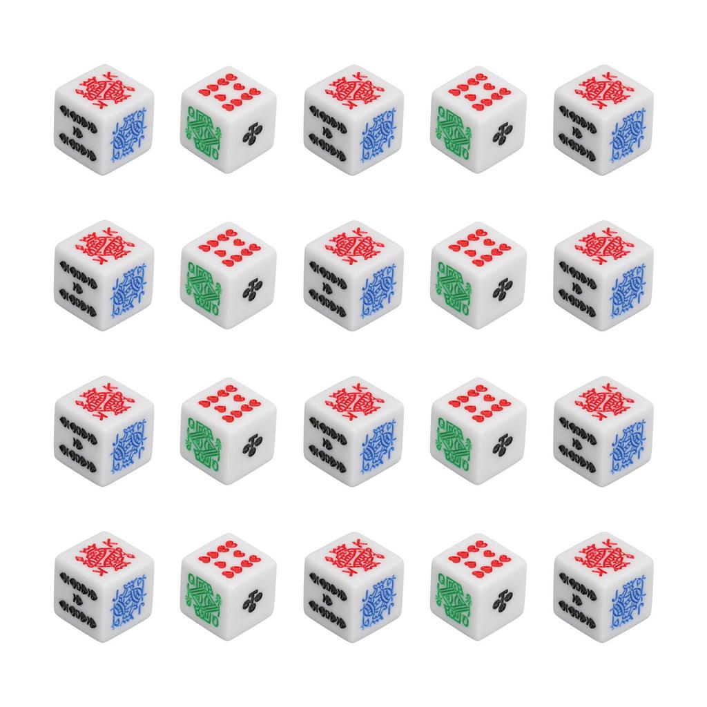 20 Pieces 6 Sided Poker Dice Acrylic Game Dice Set Great for Poker Games Party Supplies Birthday