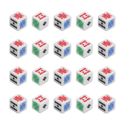 20 Pieces 6 Sided Poker Dice Acrylic Game Dice Set Great for Poker Games Party Supplies Birthday