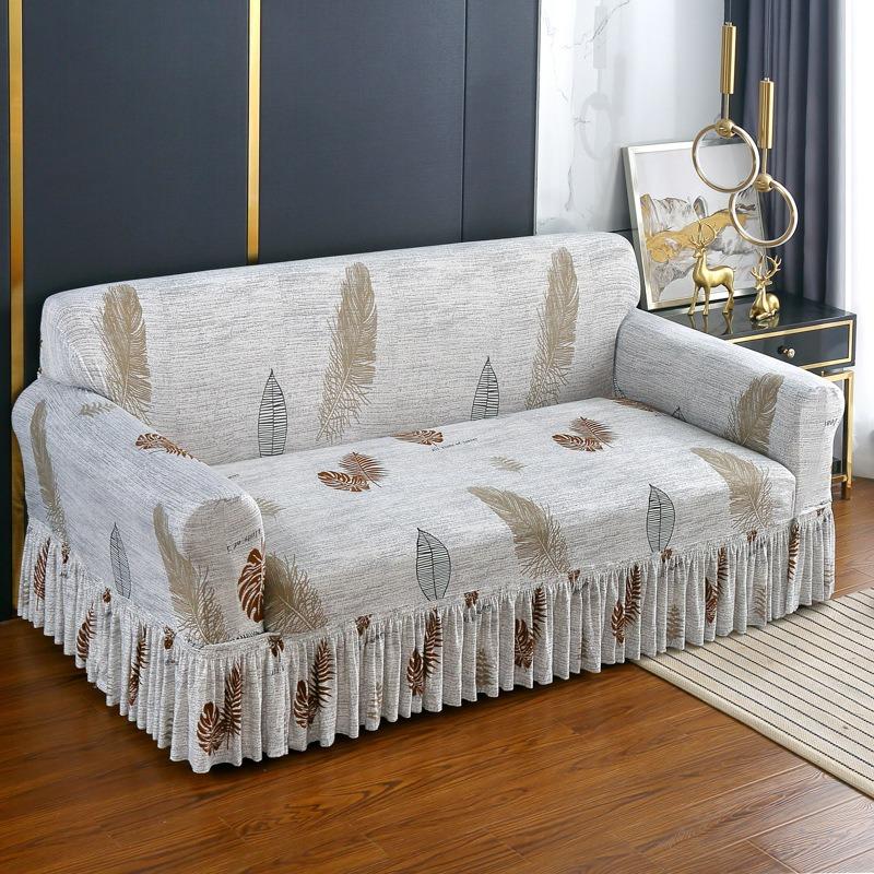 

1 шт. эластичные чехлы для диванов с принтом и юбкой, эластичный чехол для дивана, кресла, для гостиной, защитный чехол для мебели, домашний декор 2 seat(145-185cm)