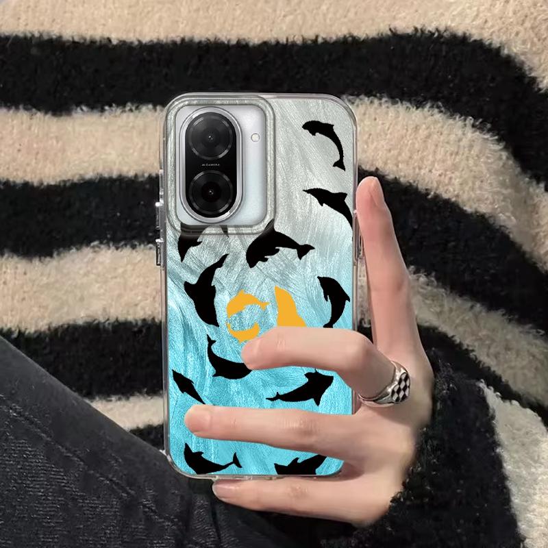 Cartoon Cat Dolphin Girls Case For Xiaomi Redmi 14C 13C 10 9A 9C Note 14 13 12 11 10S 9 8 Pro Plus A5 A4 A3 A2 A1 Fundas Cover