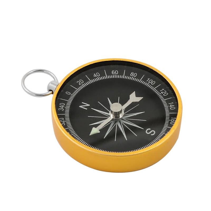 Jiang Jun G44 Gold Aluminum Alloy Compass Keychain One Size
