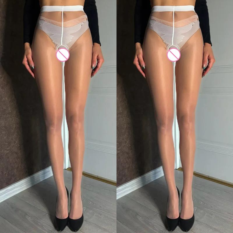 1/2 Pairs Summer Thin Sheer Tights Women Sexy High Waist Open Crotch Pantyhose Transparent Crotchless Women Stocking