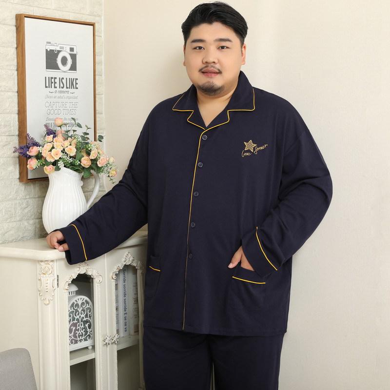 Meijiyunqiu Pánské bavlněné pyžamo s proužky nadměrné velikosti