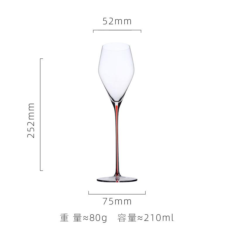 Multiple Styles Red-stemmed Crystal Goblet Glass Threaded Red Wine Burgundy Champagne Glass Set Elegant Drinking Utensils