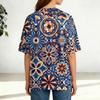 Top da Donna Casual a Manica Corta con Vestibilità Larga, Stampa Floreale, Leggero e Comodo, Adatto per l'Uso Quotidiano e le Attività all'Aperto