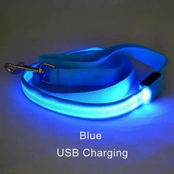 Led Pet Dog Leash Rope With Light Luminous Lead Leash USB Charging for Dog Safety Flashing Glowing Collar Harness Accessories