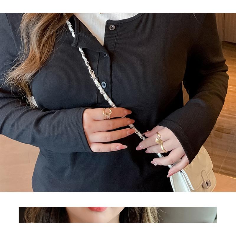 

New Early Autumn Bottoming Shirts for Women Niche Design Long-sleeved Korean Tops That Can Be Worn Outside S чёрный