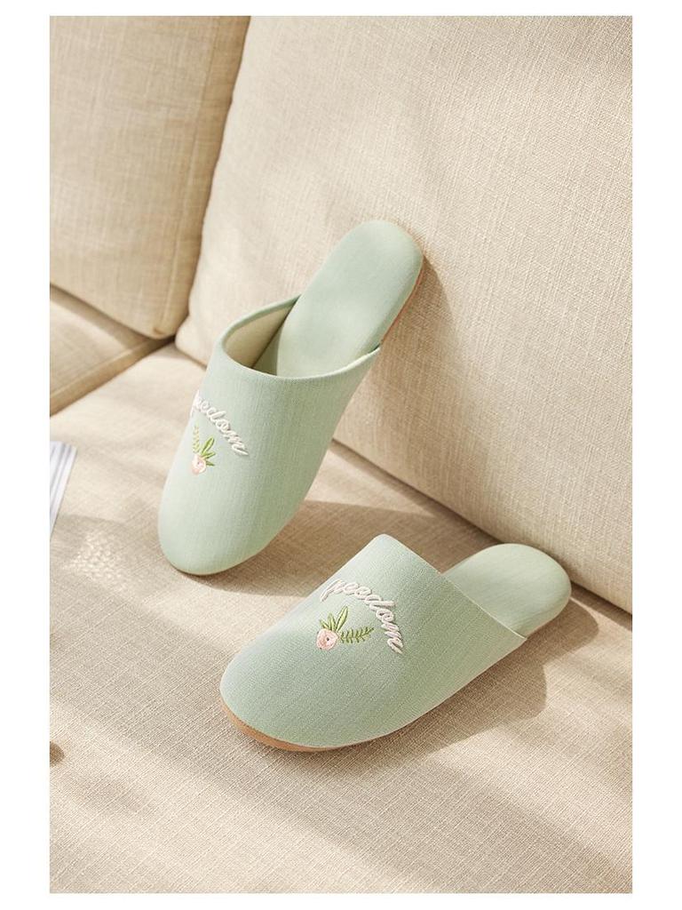 Women's Indoor Cotton Slippers - Soft, Non-Slip, Silent Footwear for Spring & Autumn