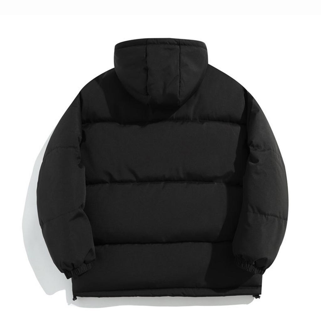 Men's Oversized Casual Down Jacket With Long Sleeves And Hood