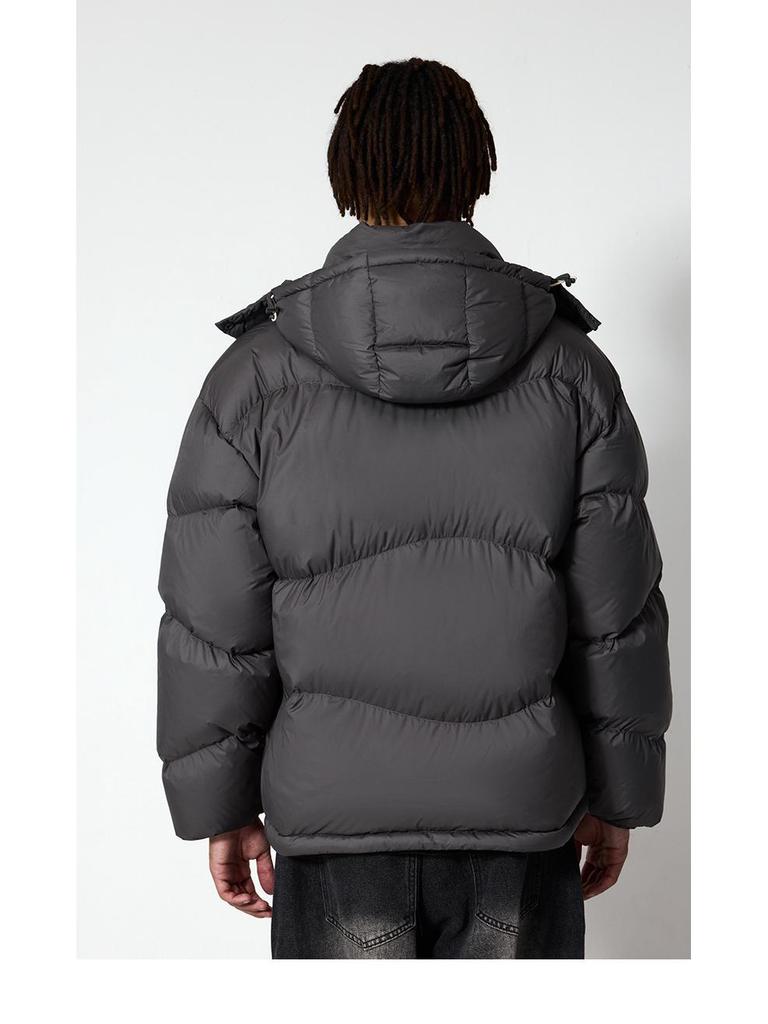 Jiezhan Men's Lightweight Hooded Down Puffer Jacket | 90% Down, Solid Color, Trendy Autumn/Winter Collection