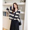 Mokana Women's Striped V-Neck Cardigan