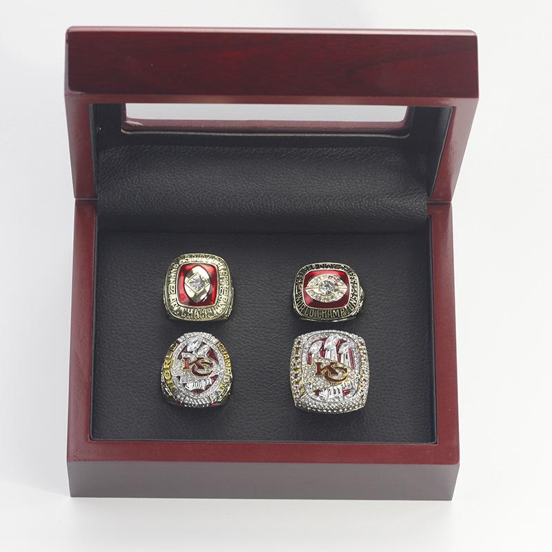 Kansas City Chiefs Super Bowl Championship Ring Set: 1966, 1969, 2019, 2023 (4 Pieces)