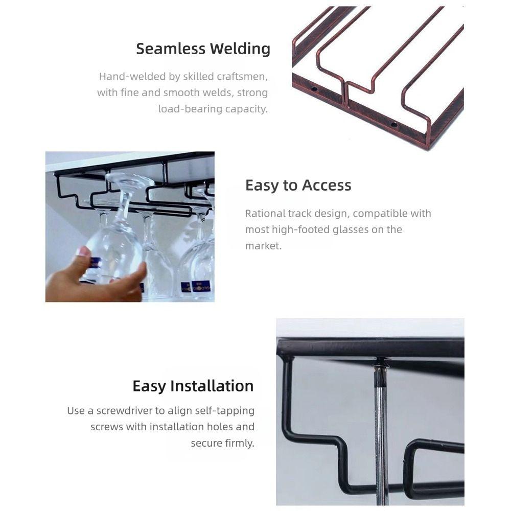 Black Wall Hanging Wine Glass Holder Iron Art Goblet Storage Rack  Glass Display