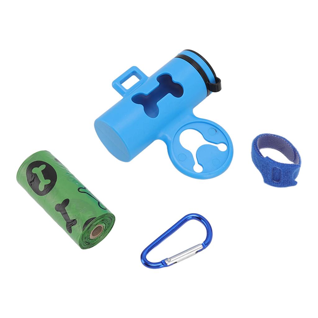 Dog Poop Bag Dispenser Dog Poop Waste Bag Holder Dispenser with Metal Carabiner and 1 Roll of Waste Bags