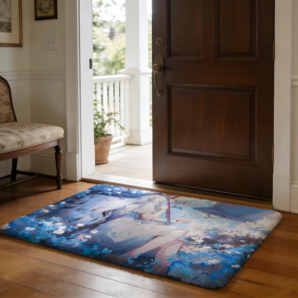 Floor Mat Soft Flannel Rug Non Slip Absorbent Mat for Bathroom Bedroom Home Decor Anime F Friend Hot Cute