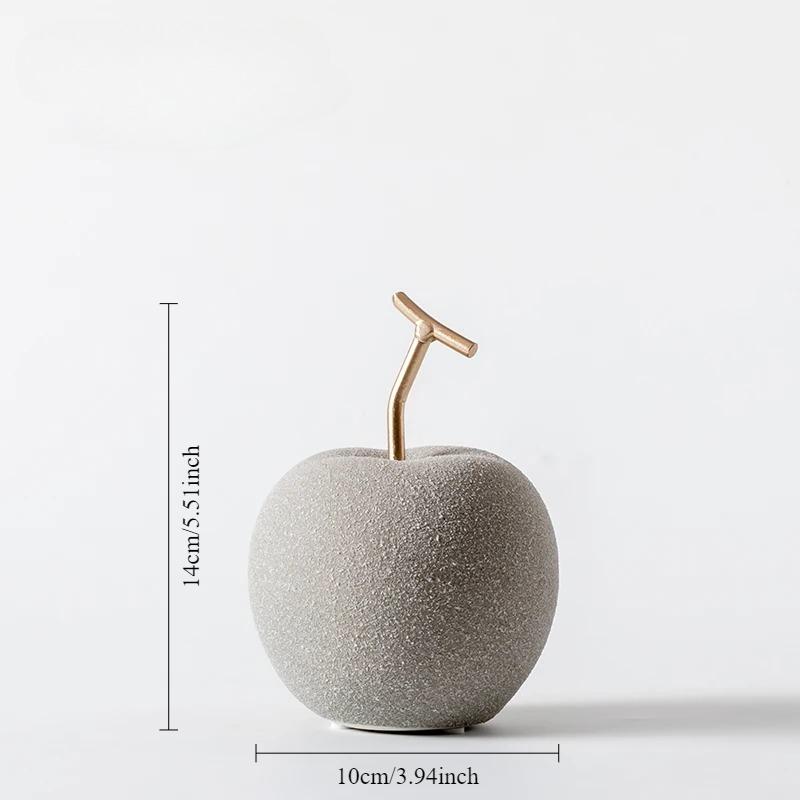 

Figurines Creative Ceramic Apple Sculptur Decoration TV Cabinet Home Decor Apple Ornaments Abstract Decor Statue Abstract Decor