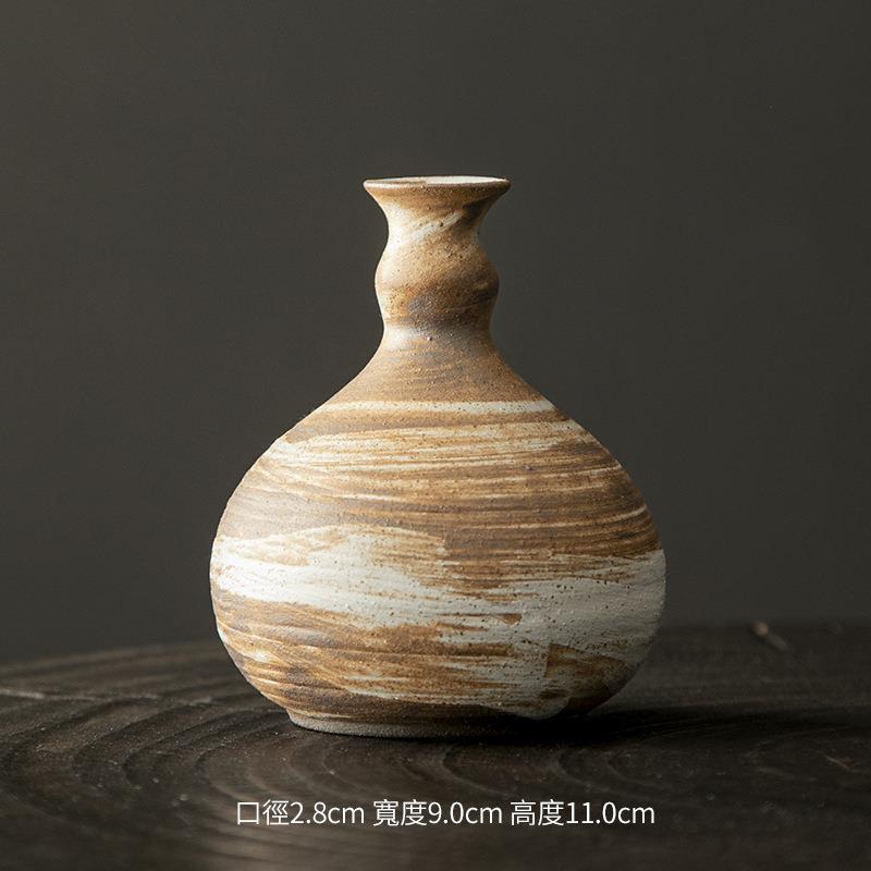 European Ceramic Vase Vintage Stoneware Flower Ware Hydroponic Ornaments Living Room Office Desktop Floral Vase Home Decoration