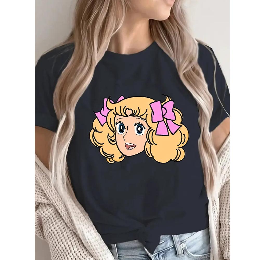 Candy Cartoon Print Streetwear T-shirt Harajuku Clothes Fashion Girls T Shirt Short Sleeve Summer Tee Casual Female O-Neck Top