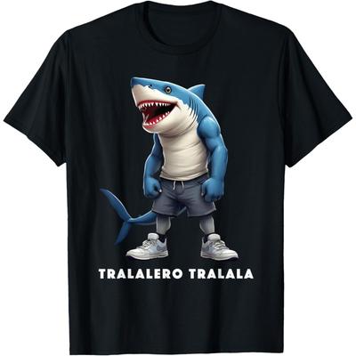 Tralalero Tralala Meme Tee Funny Shark Quote Italian Saying T-Shirt(1)