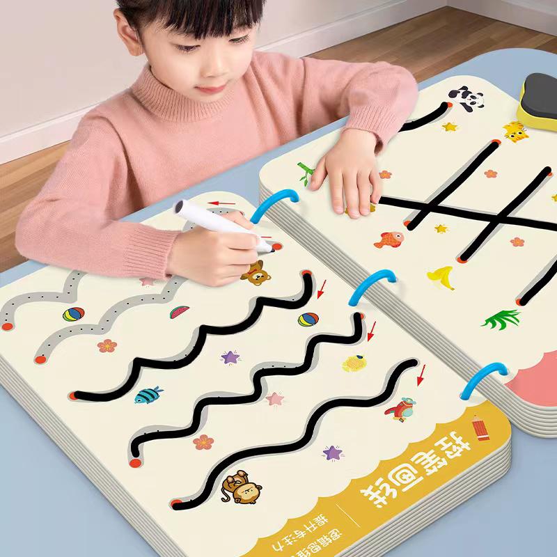 

50 страниц, детская игрушка для рисования Монтессори, ручка для обучения, цветная форма, математический игровой набор, обучающий обучающий набор для малышей