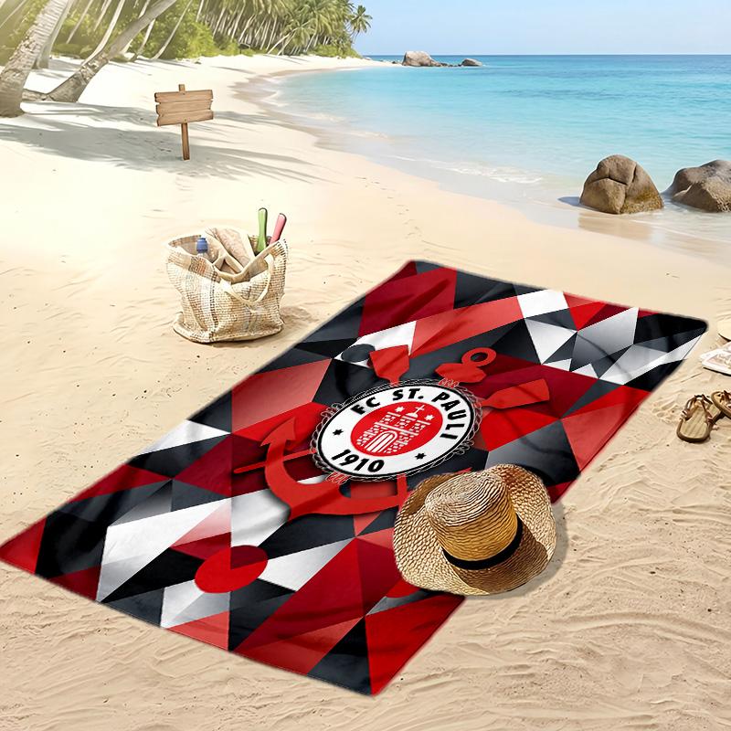 FC St. Pauli Football Print Beach Towel, Large Soft Quick Dry Towel for Beach Camping Swimming