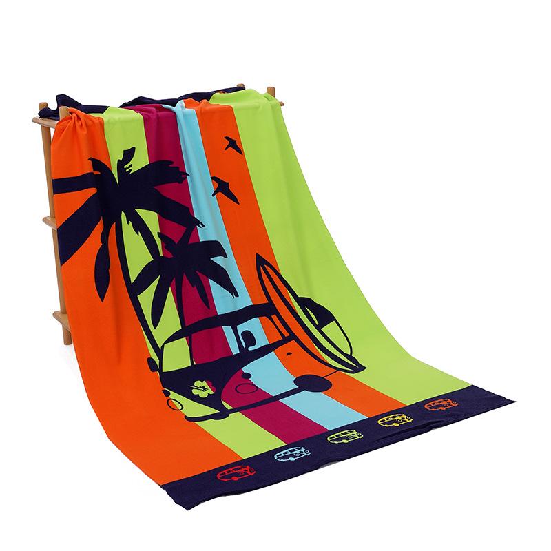 Large Quick-Drying Microfiber Beach Towel with Active Printing