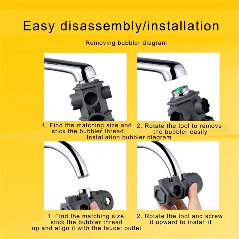 Efficient Faucet Tool Wrench Set for Removing Aerators and Valves Cores with Comfortable Grip and Corrosions Resistance